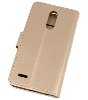 Goud Wallet Case Hoesje voor LG K10 2018