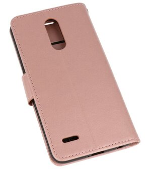 Roze Wallet Case Hoesje voor LG K10 2018