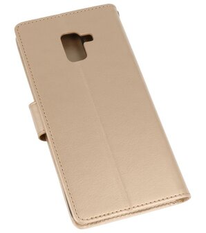 Goud Wallet Case Hoesje voor Samsung Galaxy A8 Plus 2018