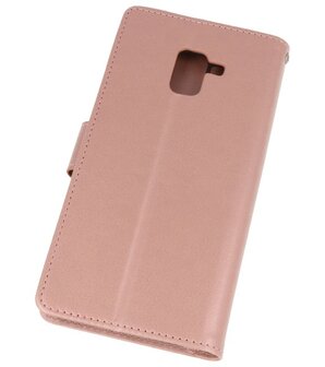 Roze Wallet Case Hoesje voor Samsung Galaxy A8 Plus 2018
