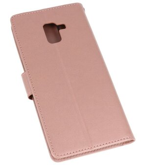 Roze Wallet Case Hoesje voor Samsung Galaxy A8 Plus 2018