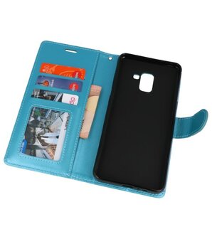 Turquoise Wallet Case Hoesje voor Samsung Galaxy A8 Plus 2018