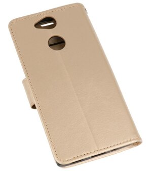 Goud Wallet Case Hoesje voor Sony Xperia XA2