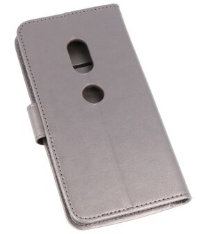 Grijs Wallet Case Hoesje voor Sony Xperia XZ2