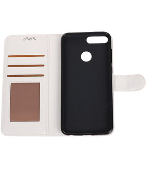 Wit Portemonnee Wallet Case Hoesje voor Huawei P Smart