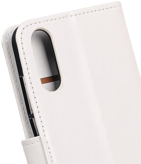 Wit Portemonnee Wallet Case Hoesje voor Huawei P20