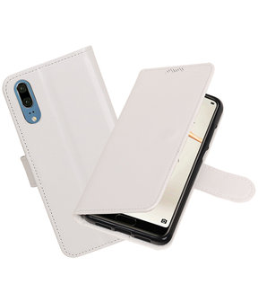 Wit Portemonnee Wallet Case Hoesje voor Huawei P20