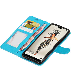 Turquoise Portemonnee Wallet Case Hoesje voor Huawei P20