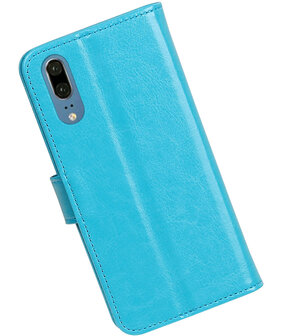 Turquoise Portemonnee Wallet Case Hoesje voor Huawei P20