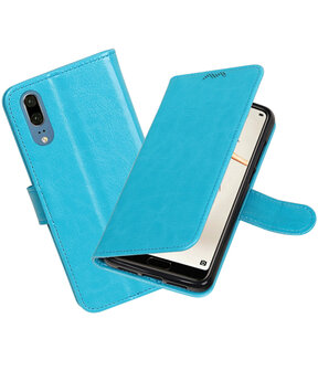 Turquoise Portemonnee Wallet Case Hoesje voor Huawei P20