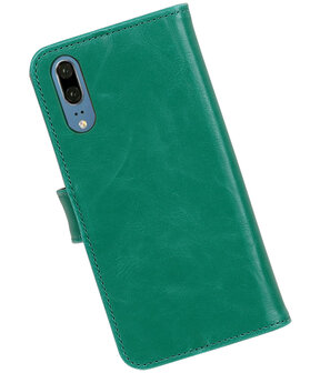 Groen Pull-Up Wallet Case Hoesje voor Huawei P20