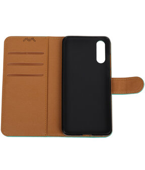 Groen Pull-Up Wallet Case Hoesje voor Huawei P20