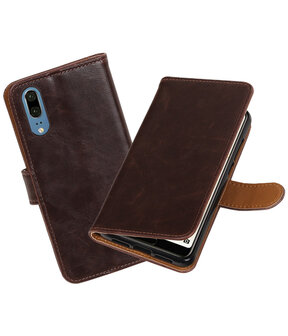 Mocca Pull-Up Wallet Case Hoesje voor Huawei P20