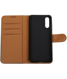 Zwart Pull-Up Wallet Case Hoesje voor Huawei P20