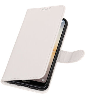 Wit Portemonnee Wallet Case Hoesje voor Huawei P20 Lite
