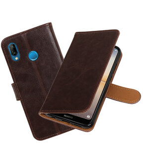 Mocca Pull-Up Wallet Case Hoesje voor Huawei P20 Lite