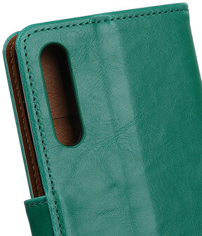 Groen Pull-Up Wallet Case Hoesje voor Huawei P20 Pro