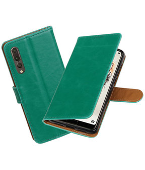 Groen Pull-Up Wallet Case Hoesje voor Huawei P20 Pro