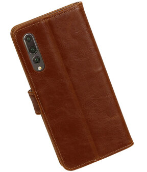 Bruin Pull-Up Wallet Case Hoesje voor Huawei P20 Pro