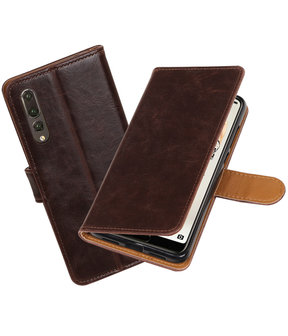 Mocca Pull-Up Wallet Case Hoesje voor Huawei P20 Pro