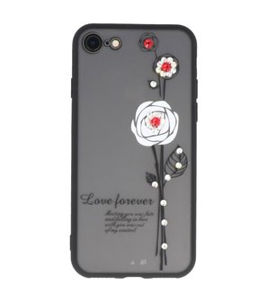 Wit Love Forever back case Hoesje voor Apple iPhone 7 / 8