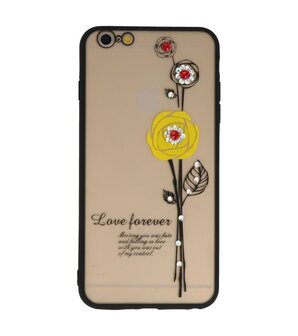 Geel Love Forever back case Hoesje voor Apple iPhone 6 / 6s Plus