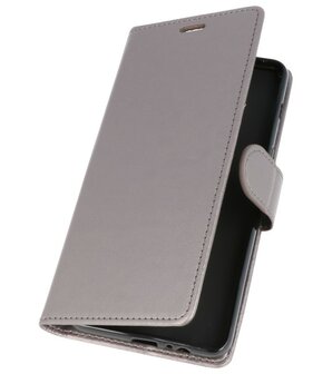 Grijs Wallet Case Hoesje voor LG V30S ThinQ