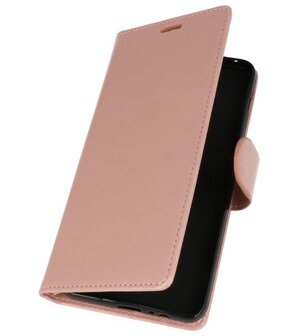 Roze Wallet Case Hoesje voor HTC Desire 12