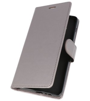 Grijs Wallet Case Hoesje voor HTC Desire 12 Plus