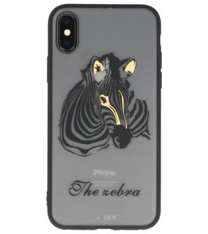 Zebra TPU backcase cover Hoesje voor Apple iPhone X