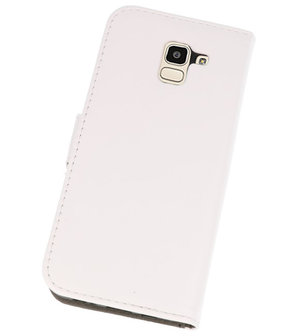 Wit booktype wallet case Hoesje voor Samsung Galaxy J6 2018
