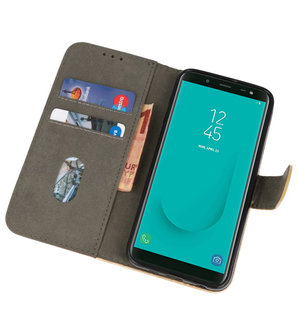 Goud booktype wallet case Hoesje voor Samsung Galaxy J6 2018