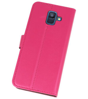 Roze booktype wallet case Hoesje voor Samsung Galaxy A6 2018