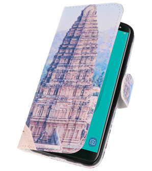Tempel 1 booktype wallet case Hoesje voor Samsung Galaxy J4 2018