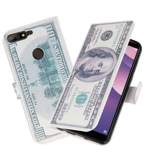 Dollar booktype wallet case Hoesje voor Huawei Y7 Prime 2018