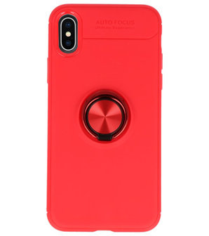 Rood Zacht TPU met Ringhouder hoesje voor Apple iPhone X