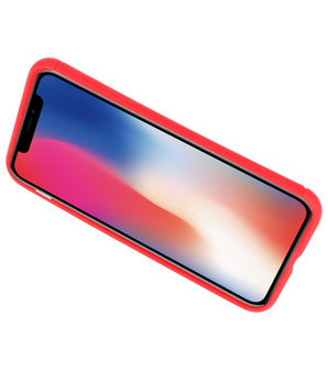 Rood Zacht TPU met Ringhouder hoesje voor Apple iPhone X