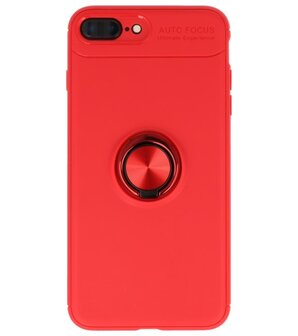 Rood Zacht TPU met Ringhouder hoesje voor Apple iPhone 7 Plus / 8 Plus