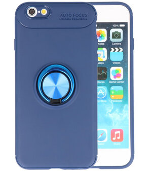 Navy Zacht TPU met Ringhouder hoesje voor Apple iPhone 6 / 6s