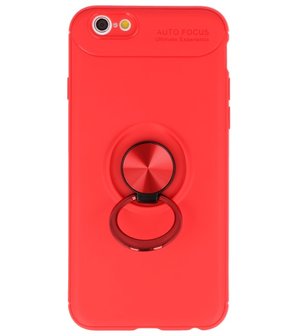 Rood Zacht TPU met Ringhouder hoesje voor Apple iPhone 6 / 6s