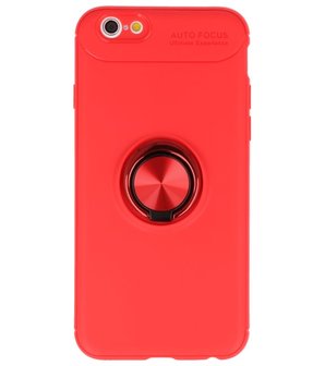 Rood Zacht TPU met Ringhouder hoesje voor Apple iPhone 6 / 6s