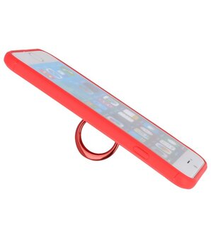 Rood Zacht TPU met Ringhouder hoesje voor Apple iPhone 6 / 6s