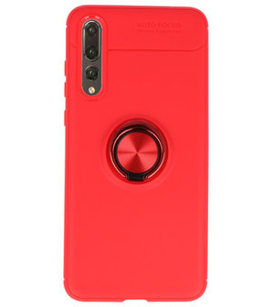 Rood Zacht TPU met Ringhouder hoesje voor Huawei P20 Pro