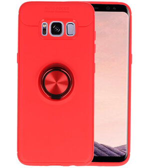 Rood Zacht TPU met Ringhouder hoesje voor Samsung Galaxy S8 Plus