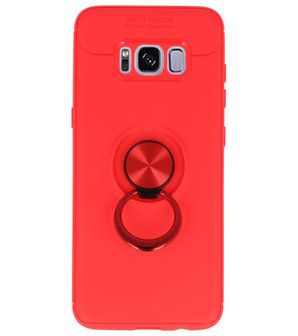 Rood Zacht TPU met Ringhouder hoesje voor Samsung Galaxy S9