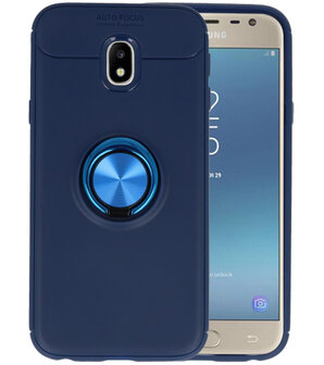 Navy Zacht TPU met Ringhouder hoesje voor Samsung Galaxy J3 2017