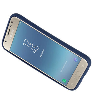 Navy Zacht TPU met Ringhouder hoesje voor Samsung Galaxy J3 2017