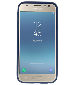 Navy Zacht TPU met Ringhouder hoesje voor Samsung Galaxy J3 2017