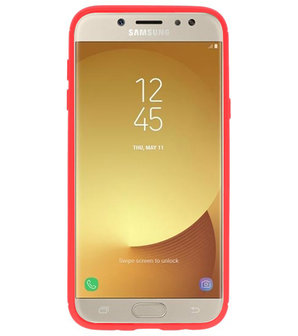 Rood Zacht TPU met Ringhouder hoesje voor Samsung Galaxy J5 2017