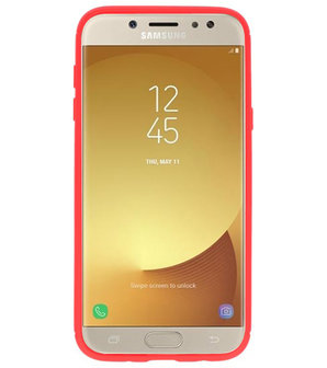 Rood Zacht TPU met Ringhouder hoesje voor Samsung Galaxy J5 2017
